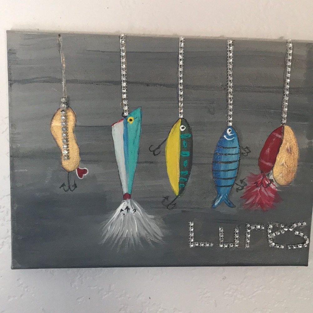 Acrylic painting Fishing lures